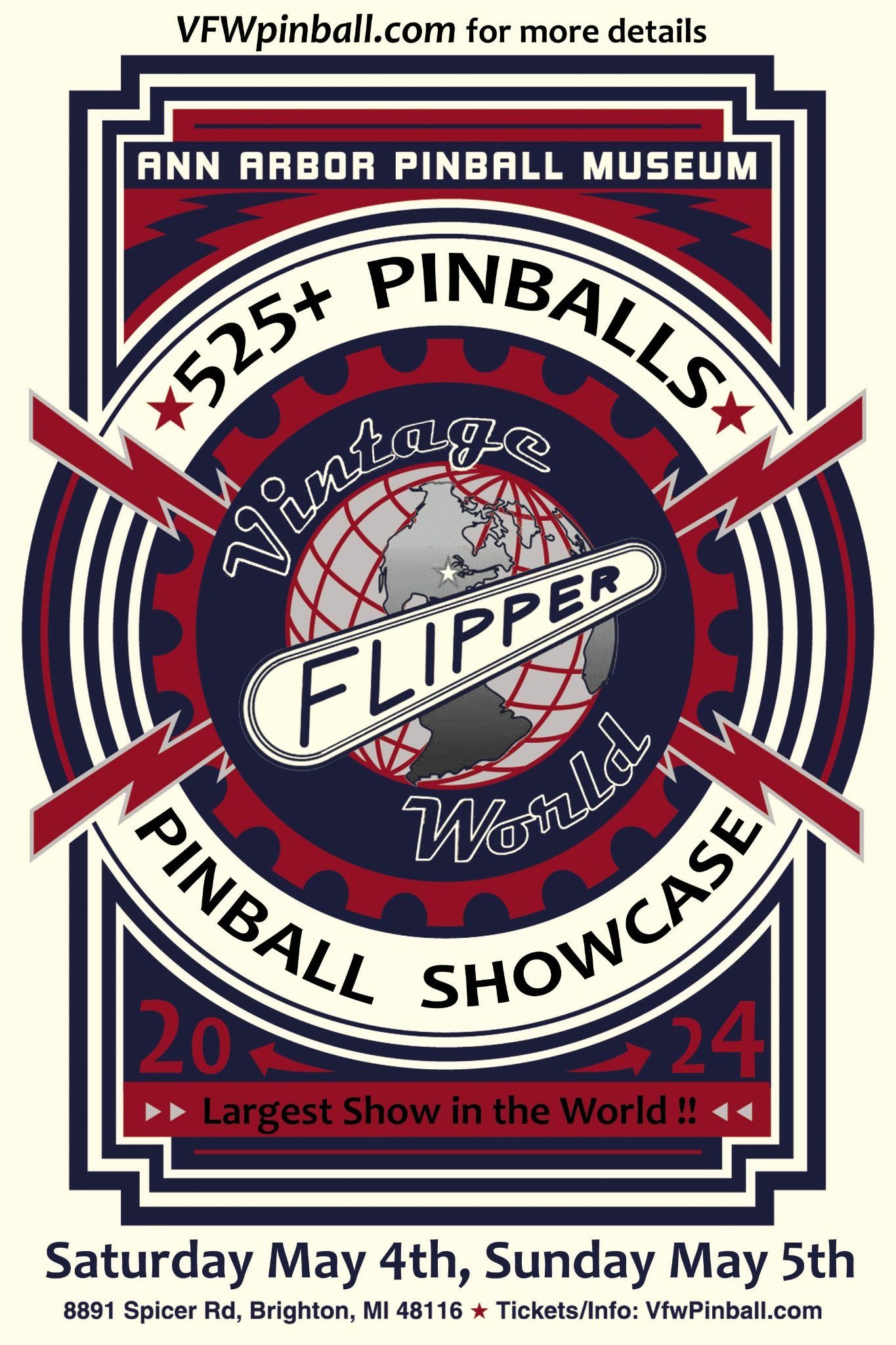 VFW 2024 Pinball Show, Largest in the World! Play 525+ Pin Games